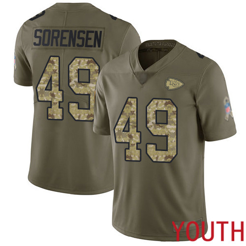 Youth Kansas City Chiefs #49 Sorensen Daniel Limited Olive Camo 2017 Salute to Service Nike NFL Jersey->youth nfl jersey->Youth Jersey